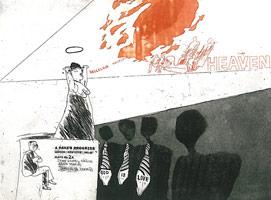 A Rakes Progress:<BR>
The Gospel Singing (Good People) Madison Square Garden, 1961 - 63<BR>
Etching, aquatint<BR>
11 3/4 x 15 3/4 in (29.8 x 40 cm)<BR>
Private collection