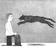 Illustrations for Six Fairy Tales from the Brothers Grimm:<BR>
A Black Cat Leaping, 1969<BR>
etching, aquatint<BR>
18 x 12 in (45.72 x 30.48 cm)<BR>
Private collection