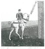 Illustrations for Six Fairy Tales from the Brothers Grimm:<BR>
Rapunzel, Rapunzel, Let Down Your Hair, 1969<BR>
Etching, aquatint<BR>
18 x 12 in (45.72 x 30.48 cm)<BR>
Private collection
