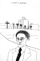 Illustrations for Fourteen Poems from C.P. Cavafy: / 
Portrait of Cavafy in Alexandria, 1966 / 
Etching, aquatint / 
14 1/8 x 9 in (35.87 x 22.86 cm) / 
Private collection