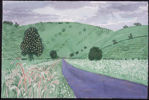 A Larger Valley. Millington, 2004 / 
      watercolor on paper / 
      40 x 60 1/4 in. (101.6 x 153 cm) Framed: 43 1/4 x 63 1/2 in. (109.9 x 
      161.3 cm) / 
      Private collection