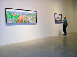 Installation photography, David Hockney, “Hand Eye Heart” / 
Watercolors of the East Yorkshire Landscape 