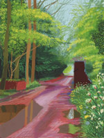 David Hockney / 
The Arrival of Spring in Woldgate, East Yorkshire in 2011 (twenty eleven) /  - 11 May / 
iPad drawing printed on paper / 
55 x 41 1/2 in. (139.7 x 105.4 cm) / 
Edition of 25 / 
Private collections