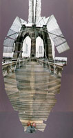 The Brooklyn Bridge, November 28th, New York, November 1982 / 
photographic collage / 
109 x 58 in. (276.86 x 147.32 cm) / 
Private collection