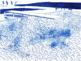 David Hockney / Lithograph of Water Made of Lines A.P. IV/XII, 1978 - 80 / lithograph in colors / 26 X 34 1/2 in (66 x 87.6 cm)
