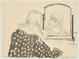 David Hockney / Ann Combing Her Hair, 1979 / lithograph / 23 1/2 x 31 1/2 in (59.7 x 80 cm)