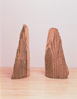 Two Beach Sheaves, 1990 / 
beach / 
51 x 22 x 11 in (129.5 x 55.9 x 27.9 cm) / 
Private collection