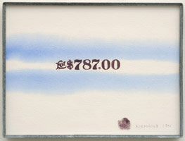 Edward Kienholz / 
For $787.00, 1990 / 
aquarelle and ink on paper / 
12 x 16 in (30.5 x 40.6 cm)