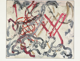 Tranc series #1, 1989 / 
oil and mixed media on canvas / 
66 x 78 in (167.6 x 198.1 cm) / 
Private collection