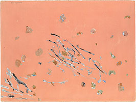 Fred Williams / 
Aboriginal Graves I, 1967 - 69 / 
oil on canvas / 
image 22 1/2 x 30 in (57.2 x 76.2 cm)