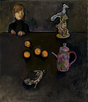Fred Williams / 
Still-life with Louise, 1974  / 
oil on canvas  / 
41 3/4 x 36 in (106.3 x 91.5 cm)