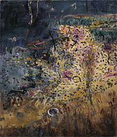 Fred Williams / 
Kew Billabong, Old Tyre II, 1975  / 
oil on canvas  / 
42 x 36 1/4 in (106.7 x 92.0 cm)