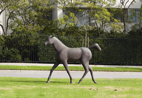 Gwynn Murrill<br>
Horse, 1999<br>
bronze<br>
76 x 99 x 21 in. (193 x 251.5 x 53.3 cm)
