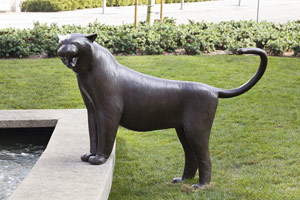 Gwynn Murrill<br>
Tiger 4, 2001<br>
bronze<br>
57 x 76 x 21 in. (144.8 x 193 x 53.3 cm)
