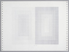 Frederick Hammersley / 
CO-ED, 1969 / 
computer drawing / print on paper / 
11 x 14 3/4 in. (27.9 x 37.5 cm)
