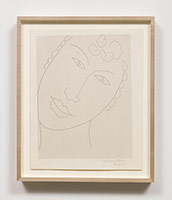 Henri Matisse / 
Martiniquaise, 1946 / 
etching on annam colle / 
image: 9 9/16 x 7 3/8 in. (24.3 x 18.7 cm) / 
framed: 12 3/4 x 10 5/8 in. (32.4 x 27 cm)