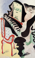 Piano with Chopin, 1988 / 
acrylic on canvas / 
48 x 30 in (121.9 x 76.2 cm) / 
Private collection