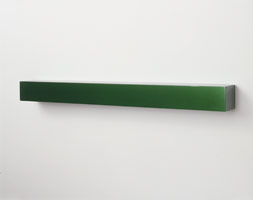 Gleena, 2000<BR>
lacquer, polyester resin, fiberglass on plywood<BR>
4 1/2 x 48 x 5 1/2 in (11.4 x 121.9 x 14 cm)<BR>
Private collection
