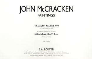 John McCracken announcement, 1993