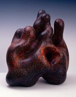 Ken Price / 
Optimist, 1997 / 
acrylic on fired ceramic / 
18 x 17 x 11 in (45.7 x 43.2 x 27.9 cm) / 
Private collection
