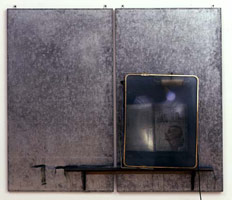 Edward & Nancy Reddin Kienholz / 
Drawing for the Hoerengracht No. 7, 1985 / 
mixed media assemblage / 
50 1/2 x 60 x 5 in. (128 x 152 x 13 cm)