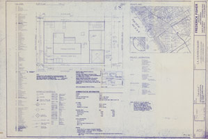 Blueprint for the Frederick Fisher designed gallery at 45 North Venice Boulevard, Venice, CA
