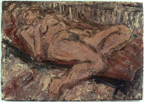 Leon Kossoff / 
Cathy, 1998 / 
      oil on board / 
      32.3 x 46.8 in. (82 x 119 cm) / 
      Private collection