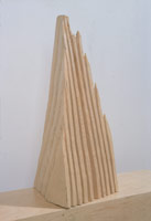 David Nash / 
Stripe Pyramid, 1992 / 
ash / 
24 x 10 1/2 x 10 in (60.9 x 26.7 x 25.4 cm) / 
Private collection
