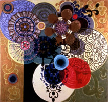Beatriz Milhazes / 
O Paraiso, 1997 / 
acrylic on canvas / 
70 x 74 1/2 in (177.8 x 189.2 cm)