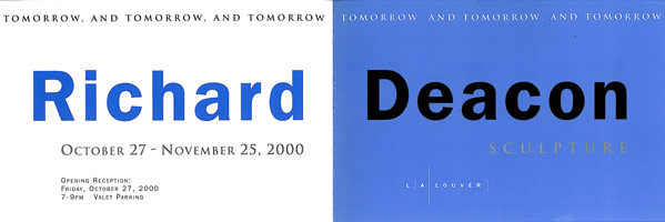 Richard Deacon announcement, 2000