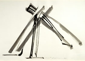 Mark di Suvero / 
Untitled (Study for Sculpture), 1988 / 
ink and black wash on paper / 
26 x 40 in. (66 x 101.6 cm)