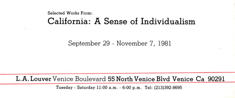 Selected works from California: A Sense of Individualism announcement, 1981