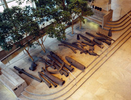 Installation photography, Elements: Five Installations / 
tubes and pipes, 1987 / 
Cast concrete; cast, patinated bronze / 
Whitney Museum of American Art, New York, NY