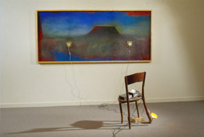 Sunset Crater (from Voices in the Wilderness), 1992 / 
mixed media installation / 
41 1/4 x 91 x 5 in (104.77 x 231.14 x 12.7 cm)