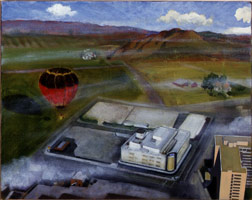 Untitled (May Company Building), 1986 / 
oil on canvas / 
11 x 14 in. (27.9 x 35.5 cm)