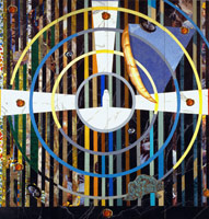 Music of the Spheres, 1989 / 
found metal collage on plywood / 
127 x 121 in (322.6 x 307.3 cm) / 
Private collection