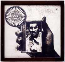 Untitled (R.E. Hand, Mexican Dictator), 1976 / positive image verifax collage / 7 x 7 1/2