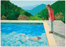 David Hockney / 
Portrait of an Artist (Pool with Two Figures), 1971 / 
7 ft × 10 ft (2.1 m × 3.0 m) / 
© David Hockney