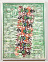 Tom Wudl / 
Untitled, 1979 / acrylic on paper punch  / Paper: 23 1/4 x 18 in (59.1 x 45.7 cm) / Framed: 24 1/4 x 19 in (61.6 x 48.3 cm)