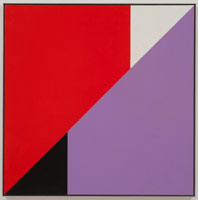 Frederick Hammersley /  
I agree, 1980 /  
oil on linen /  
40 x 40 in (101.6 x 101.6 cm) /  
framed: 40 7/8 x 40 3/4 in (103.8 x 103.5 cm) /  
Private collection 