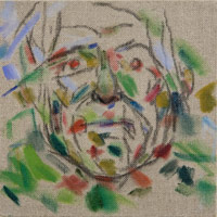 R.B Kitaj / 
Self-Portrait, 2007 / 
oil on canvas / 
12 x 12 in. (30.5 x 30.5 cm) / 
framed: 13 3/8 x 13 3/8 x 2 3/4 in. (34 x 34 x 7 cm) / 
Private collection / 
 / 
© estate of R.B. Kitaj, courtesy Marlborough Gallery, New York