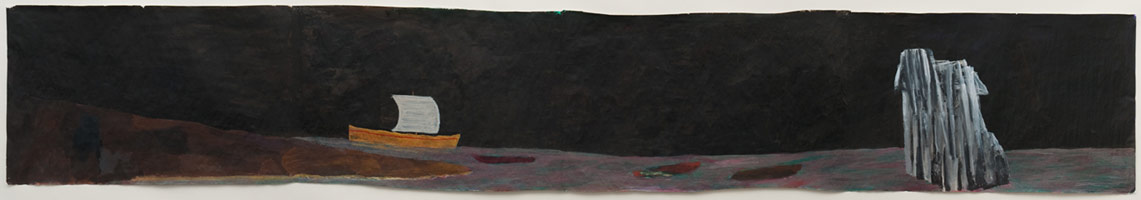 Charles Garabedian / 
The Wine Dark Sea, 2011 / 
acrylic on paper / 
29 1/2 x 184 in. (74.9 x 467.4 cm)