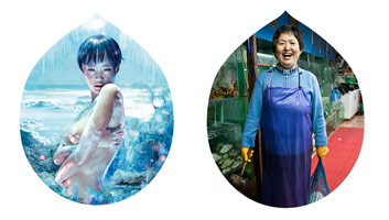 Chen Man / 
Five Elements: Water, 2011 / 
c-print (diptych) / 
panel 1: 64 3/8 x 55 in. (163.49 x 140 cm) / 
panel 2: 33 1/4 x 31 1/2 in. (84.5 x 80 cm) / 
Edition of 7, 3 A.P. 