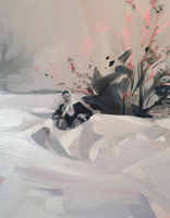 Rebecca Campbell / 
Untitled (Mom in snow), 2014 / 
oil on board / 
14 x 11 in. (35.6 x 27.9 cm)