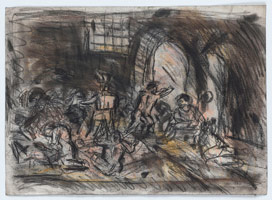 Leon Kossoff / 
From Goya: The Madhouse, 1994 / 
charcoal, pastel and watercolor on paper / 
21 1/4 x 29 1/2 in. (54 x 75 cm)