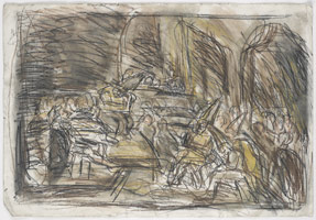 Leon Kossoff / 
From Goya: Auto de Fe, 1994 / 
charcoal and pastel on paper / 
21 3/4 x 31 3/4 in. (55.5 x 81 cm)