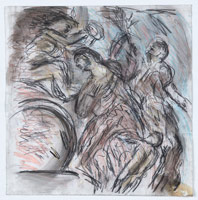 Leon Kossoff / 
From Veronese: The Four Allegories of Love, IV (Happy Union), early 1980s / 
charcoal and pastel on paper / 
22 1/2 x 22 in. (57 x 56 cm)