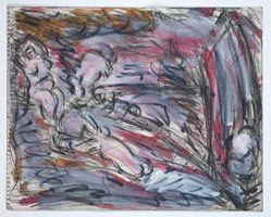 Leon Kossoff / 
From Cezanne 'Pastoral (Idyll)', 1988 /  charcoal on paper / 
16 x 20 in. (40.5 x 51 cm)