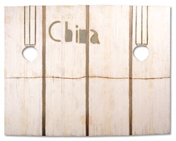 Charles Garabedian / 
Wood China Wall, 1968 / 
acrylic wood resin / 
72 x 92 in (182.9 x 233.7 cm)