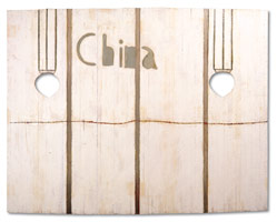 Charles Garabedian / 
Wood China Wall, 1968 / 
acrylic wood resin / 
72 x 92 in (182.9 x 233.7 cm)